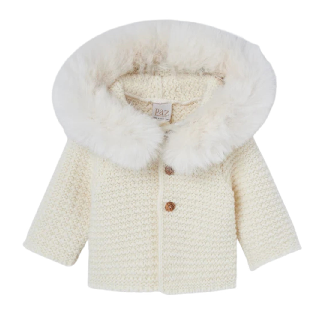Paz Rodriguez Baby Esencial Ivory Knit Coat
