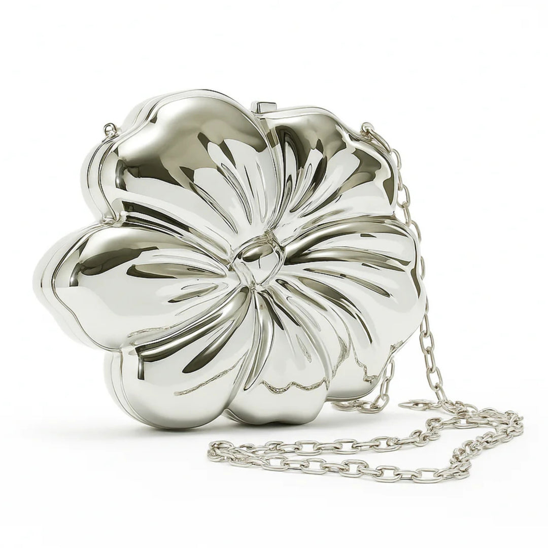 Marlo Gracie Silver Flower Bag