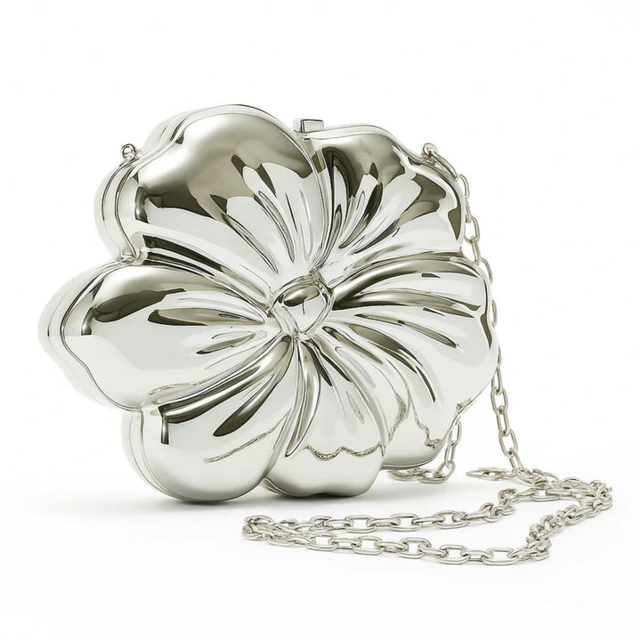 Marlo Gracie Silver Flower Bag