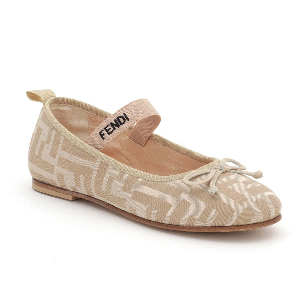 Fendi Beige FF Ballerina