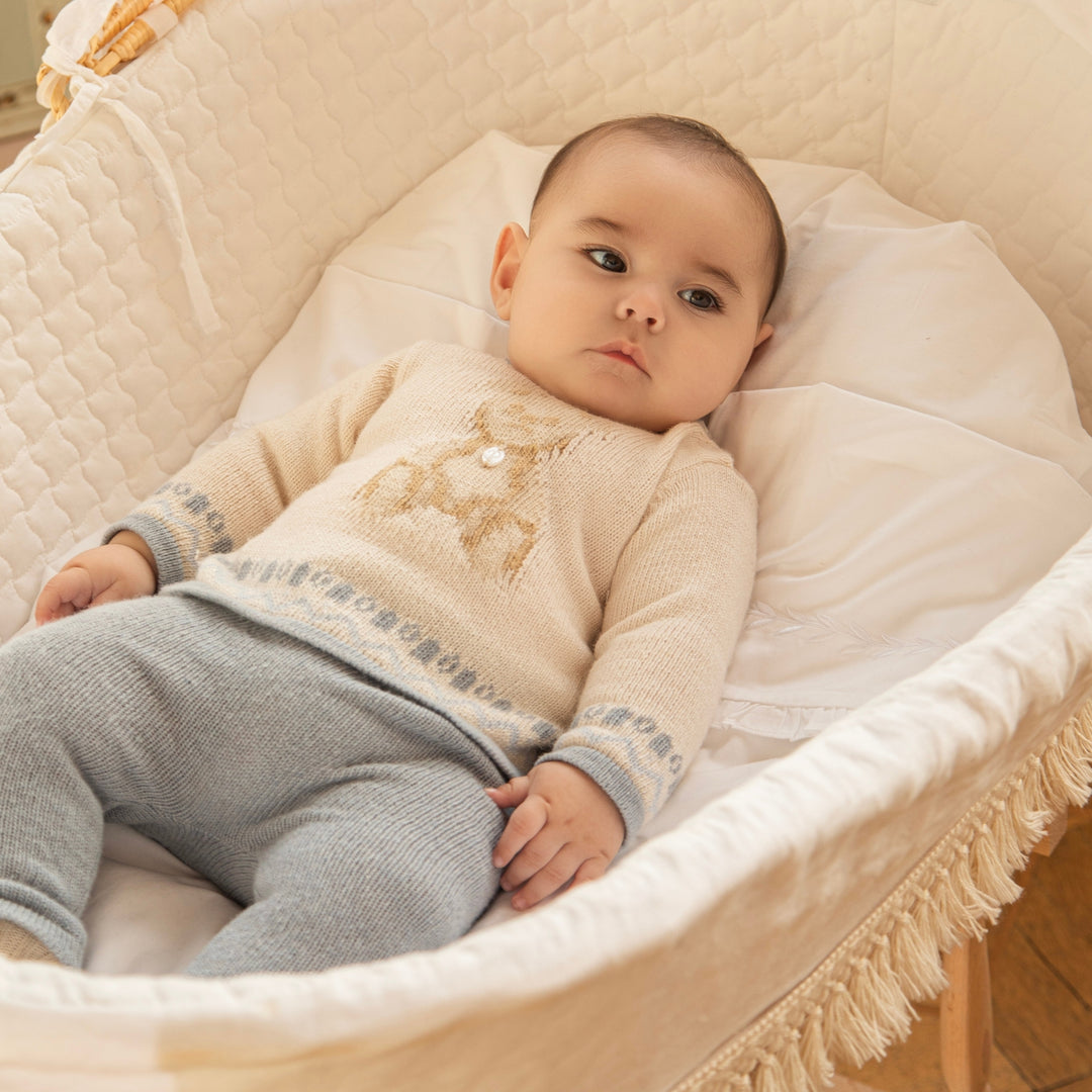 Patachou Baby Boys Beige & Blue Ensemble