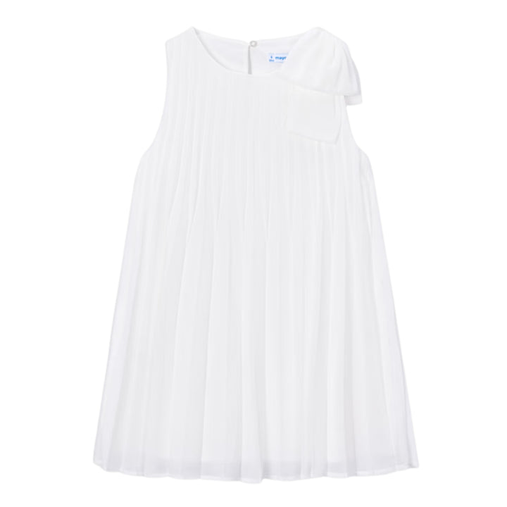 Mayoral Pleated Shoulder Bow Dress