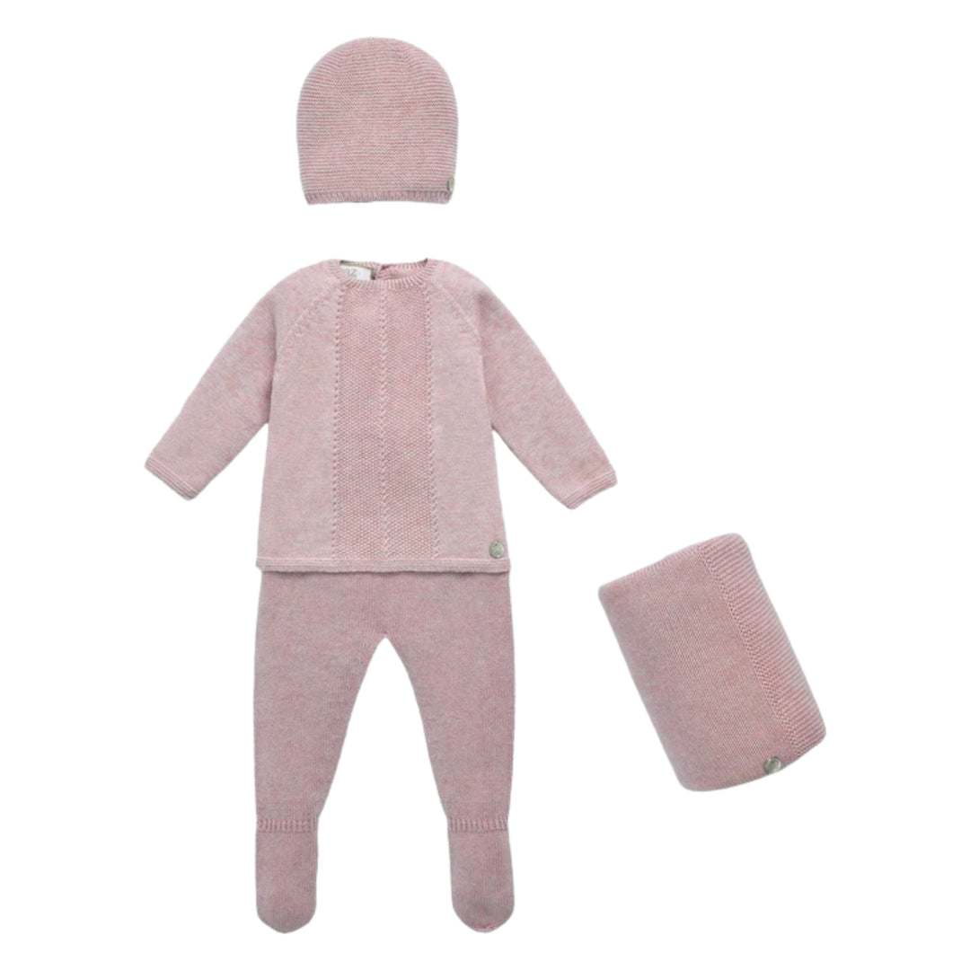 Paz Rodriguez Baby Girls Regalo Pink Knit Ensemble