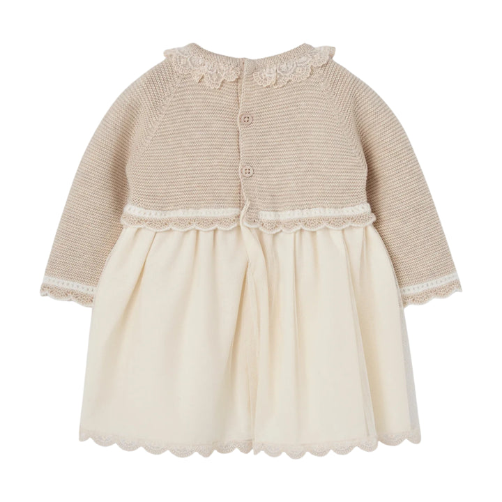 Paz Rodriguez Baby Girls Beige Knit Lua Dress