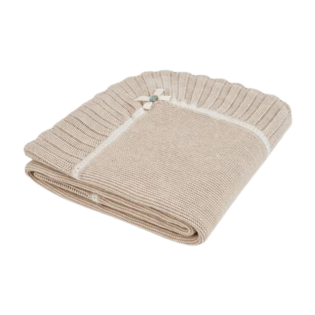Paz Rodriguez Baby Beige Knit Lua Shawl