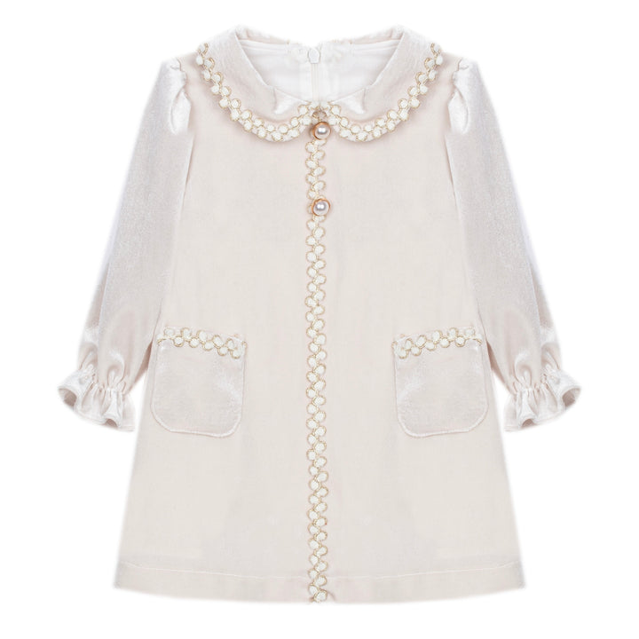 Patachou Velvet Ecru Dress