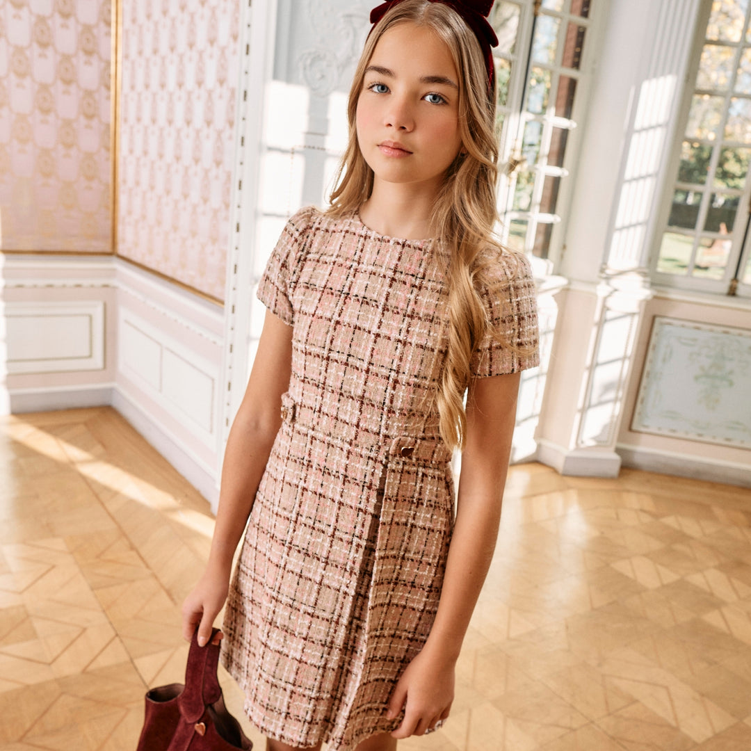 Patachou Blush Tweed Dress