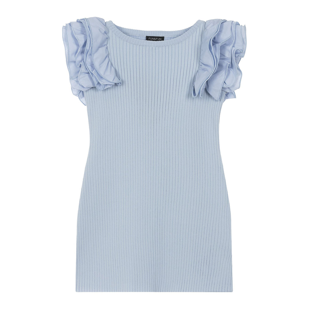 Fun & Fun Blue Ribbed Dress