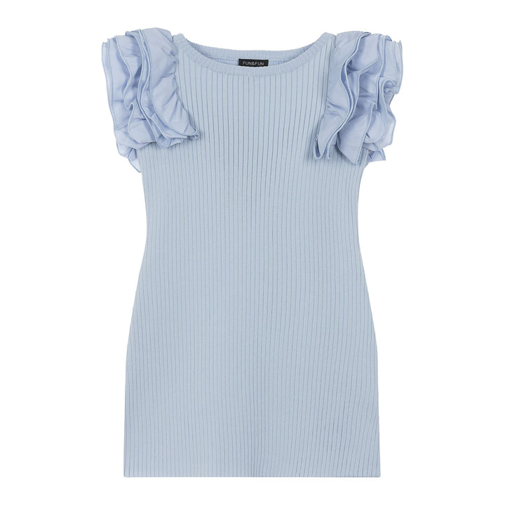 Fun & Fun Blue Ribbed Dress