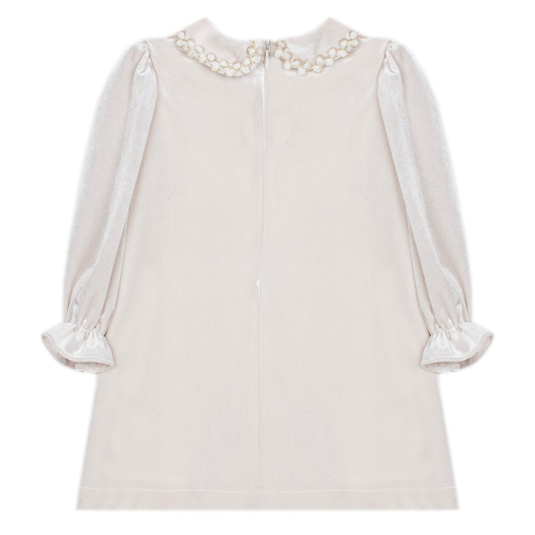 Patachou Velvet Ecru Dress