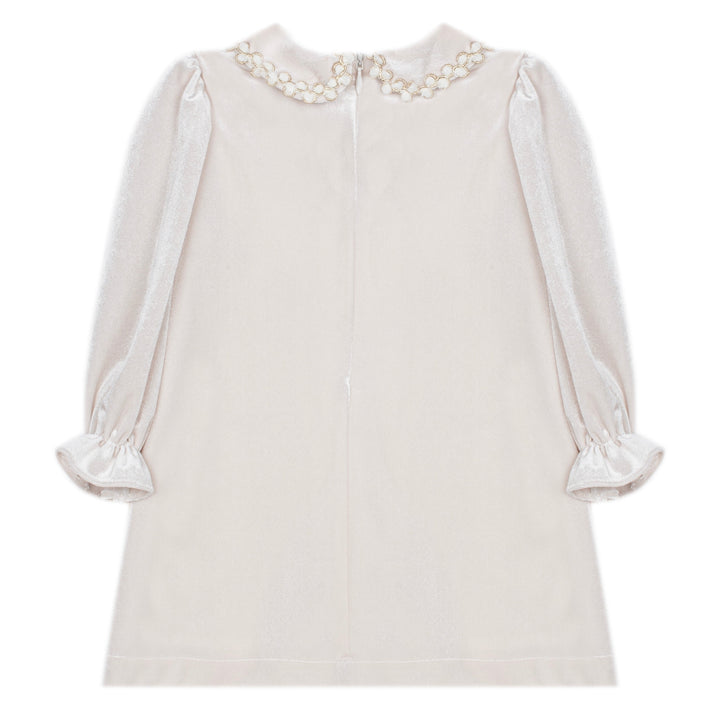 Patachou Velvet Ecru Dress