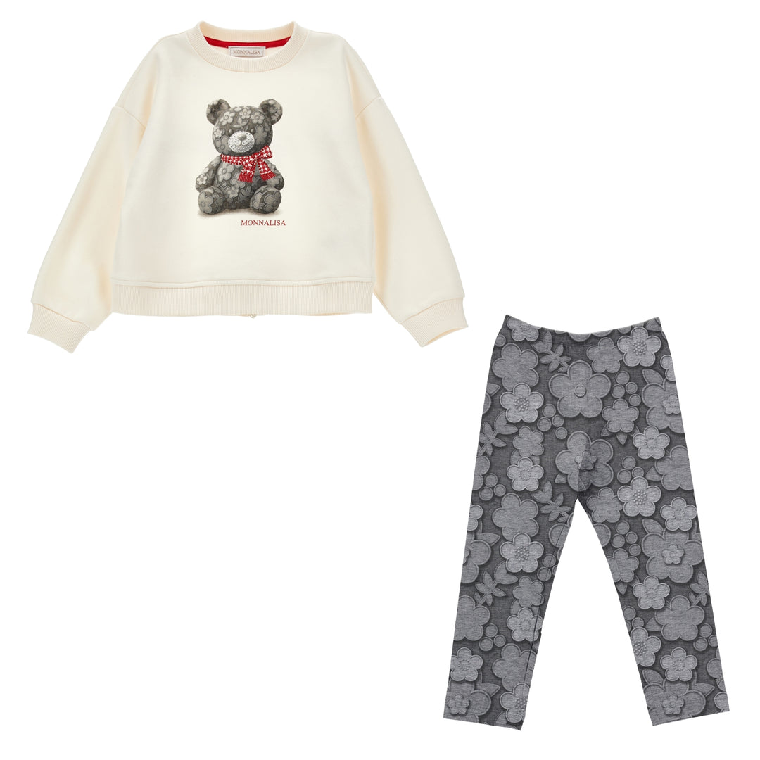 Monnalisa Floral Bear Ensemble