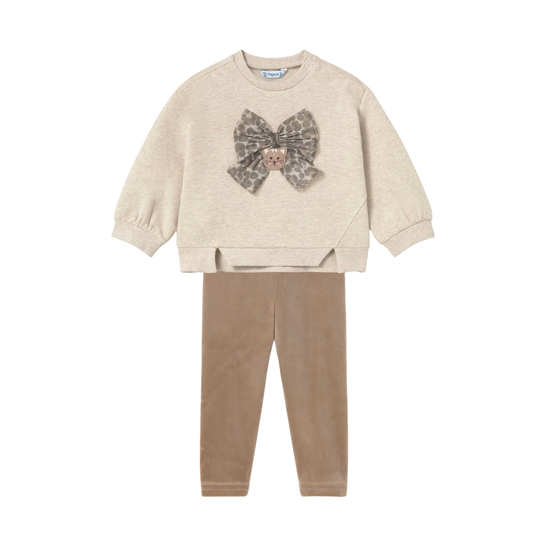 Mayoral Baby Girls Beige Bow Ensemble
