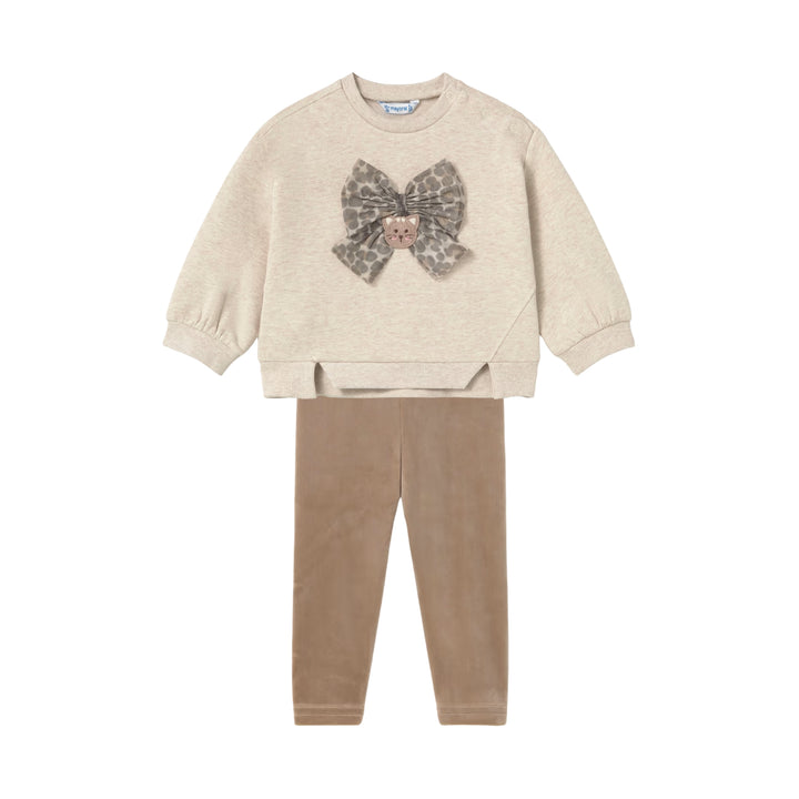 Mayoral Baby Girls Beige Bow Ensemble