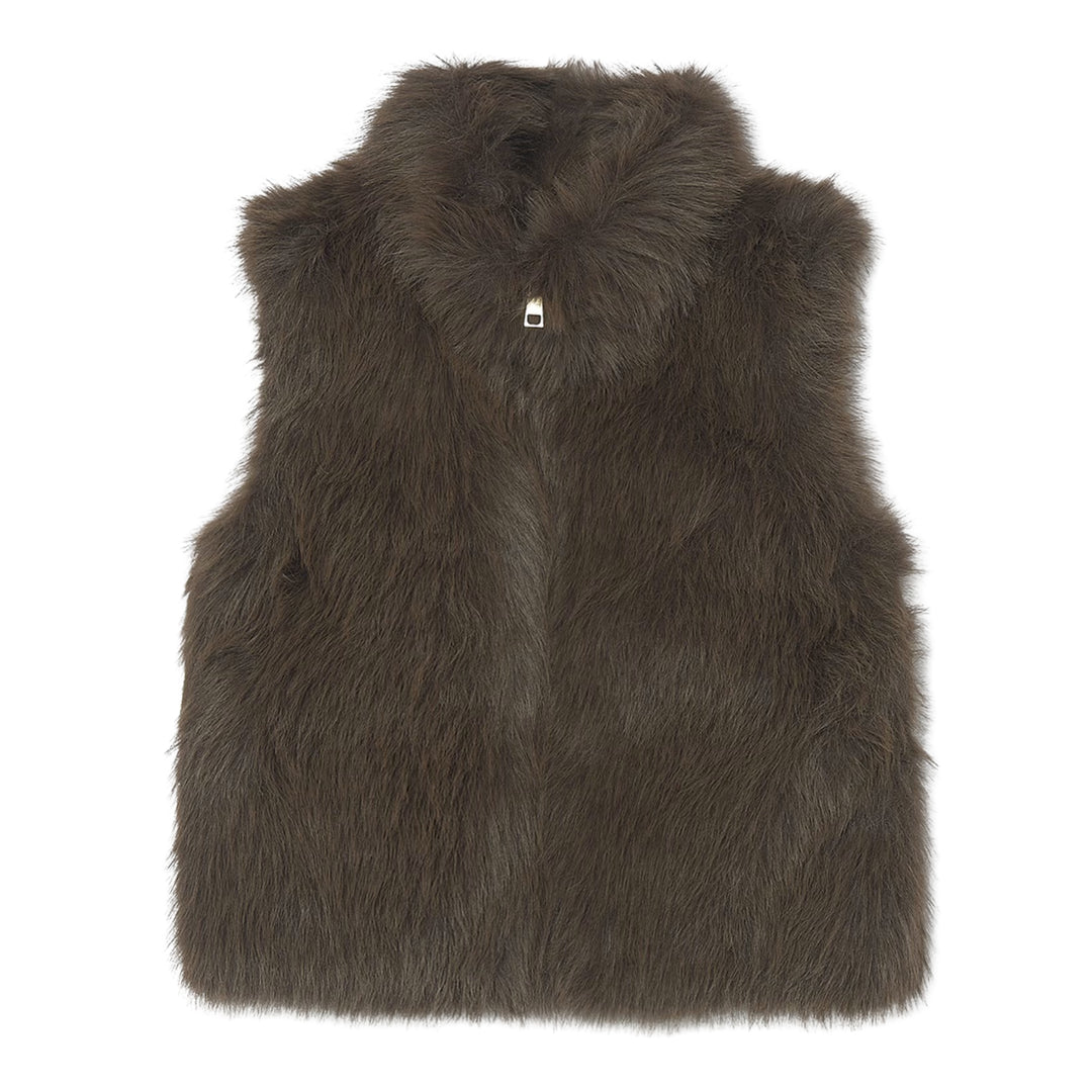 Mayoral Brown Faux Fur Vest