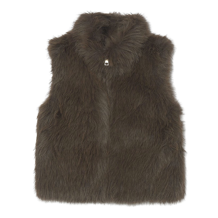 Mayoral Brown Faux Fur Vest
