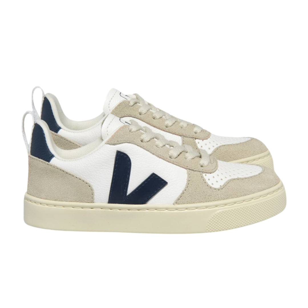 Veja V-10 Laces Leather White Nautico Almond