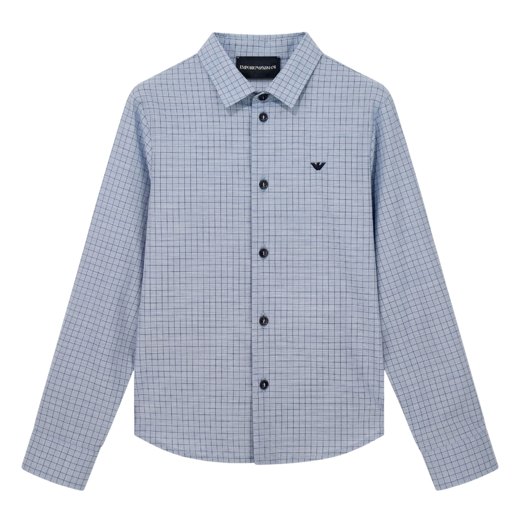 Emporio Armani Blue Checkered Shirt