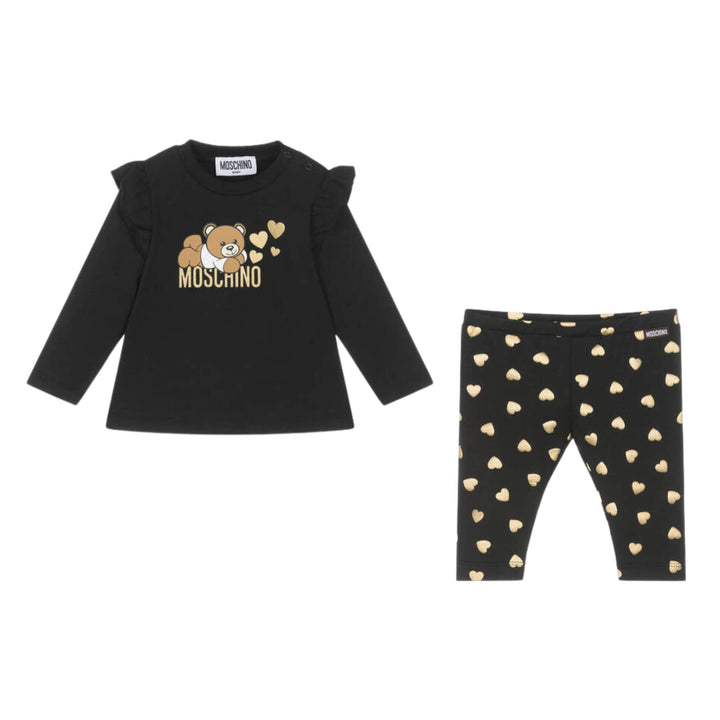 Moschino Baby Girls Black & Gold Ensemble