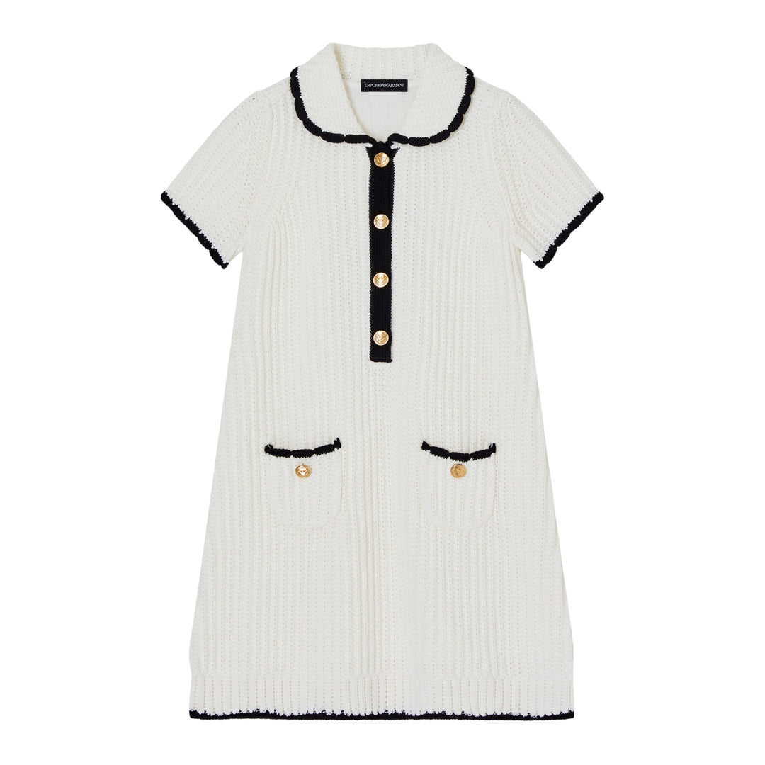 Emporio Armani White Collared Dress
