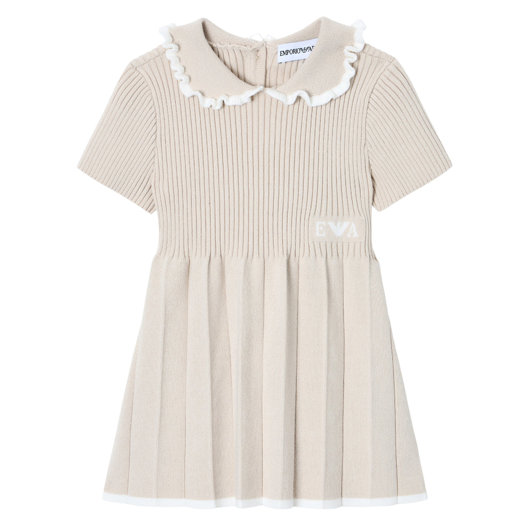 Emporio Armani Baby Girls Beige Pleated Dress