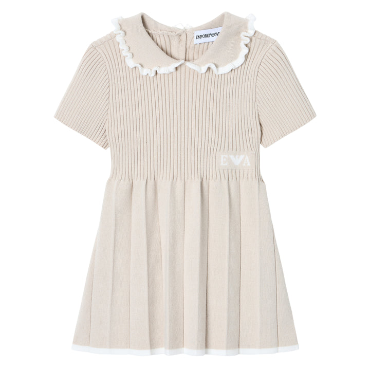 Emporio Armani Baby Girls Beige Pleated Dress
