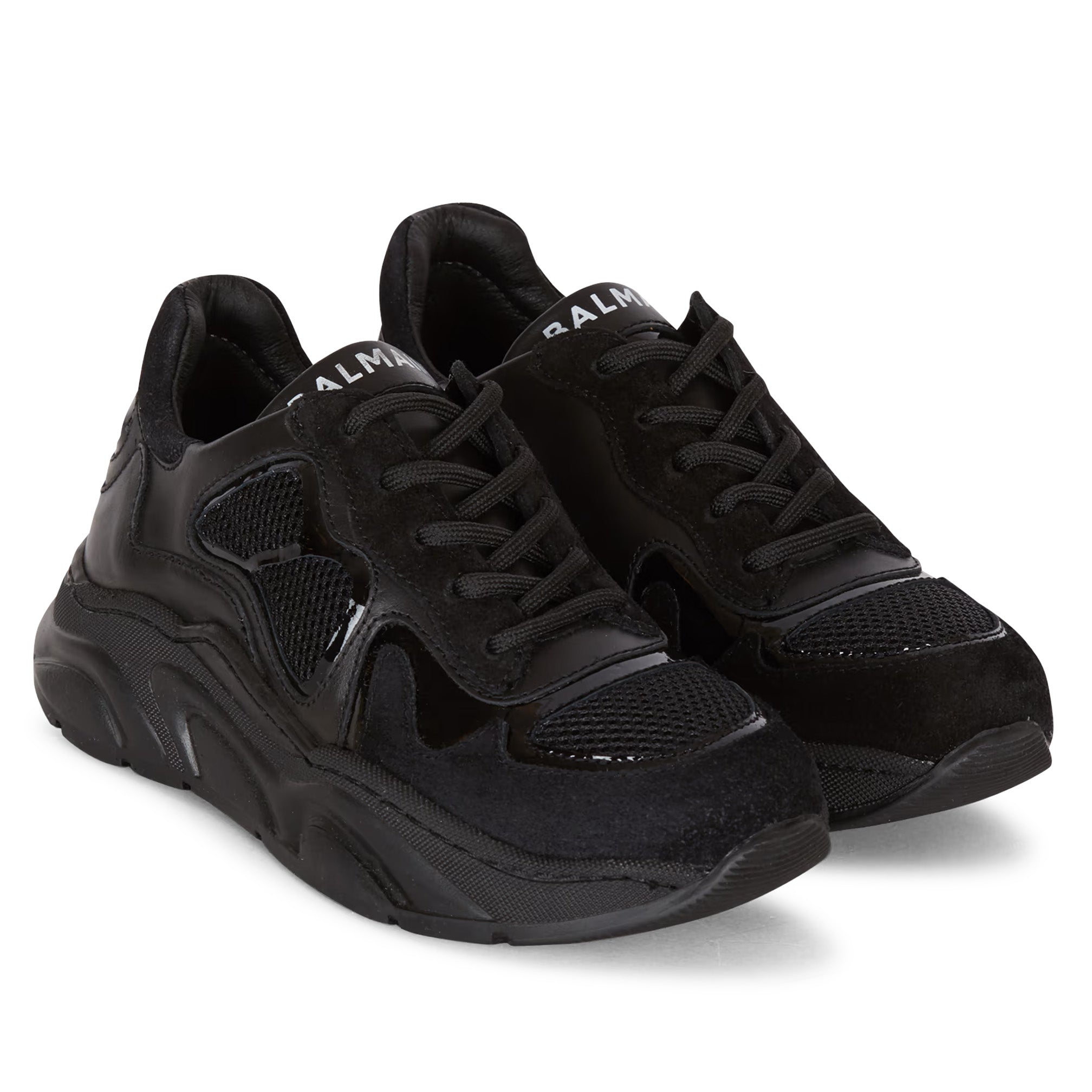 Balmain Black Patent Sneakers