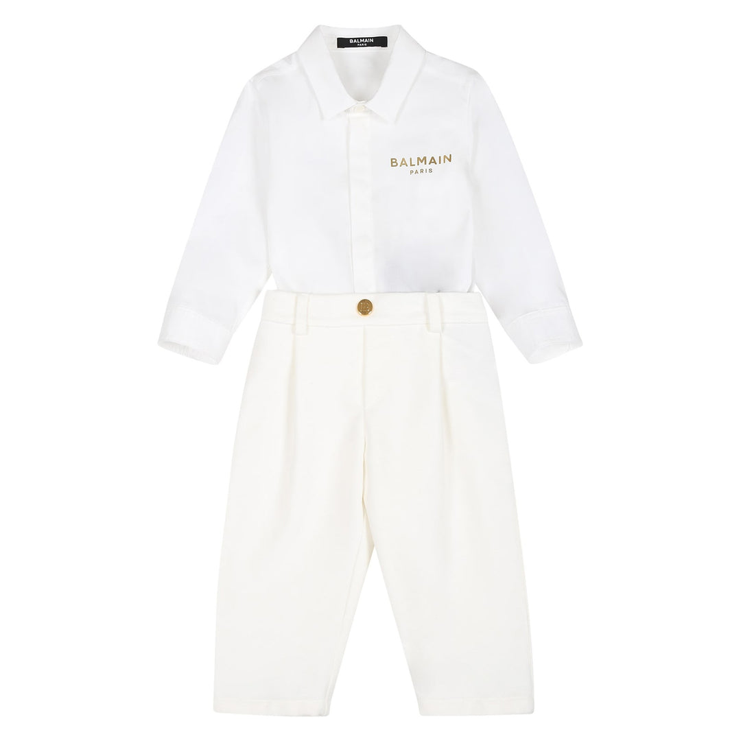 Balmain Baby Boys Ivory Suit