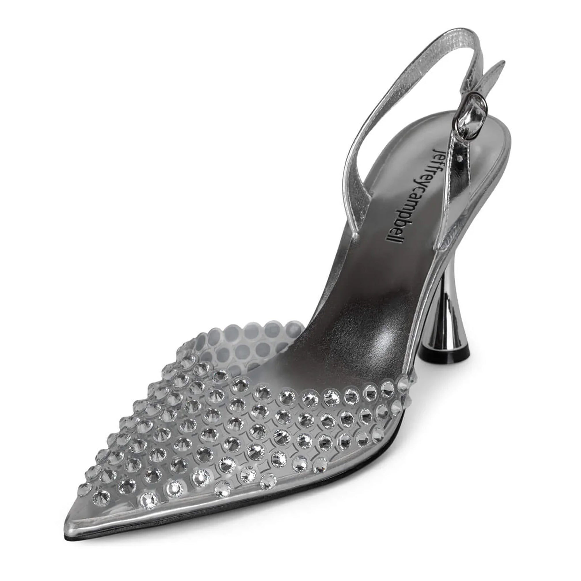Jeffrey Campbell Womens Shiner Silver Heels