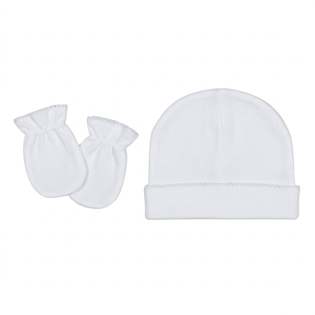 Pureté Baby White Beanie & Gloves