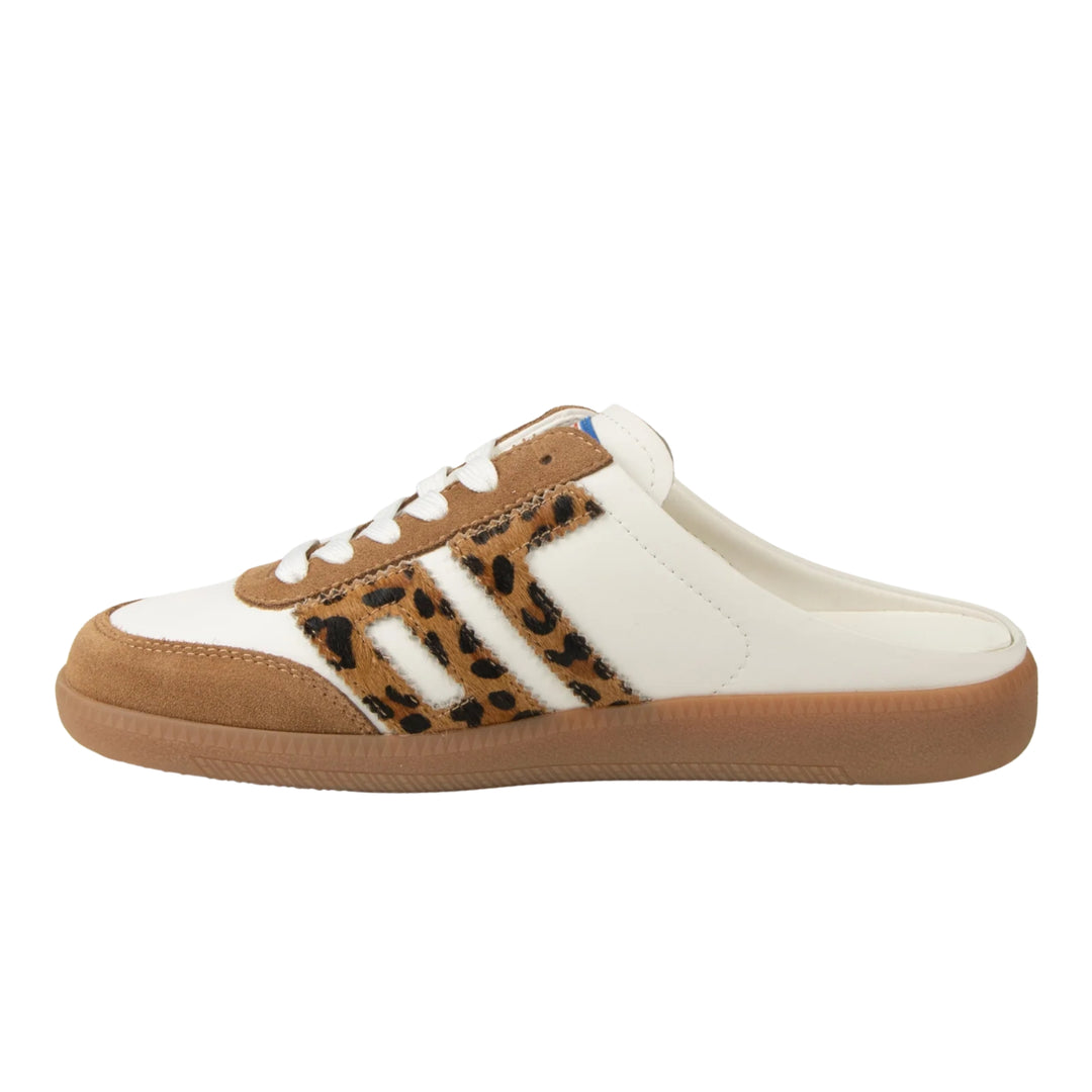 Back70 Womens Easter White Leopard Backless Sneakers