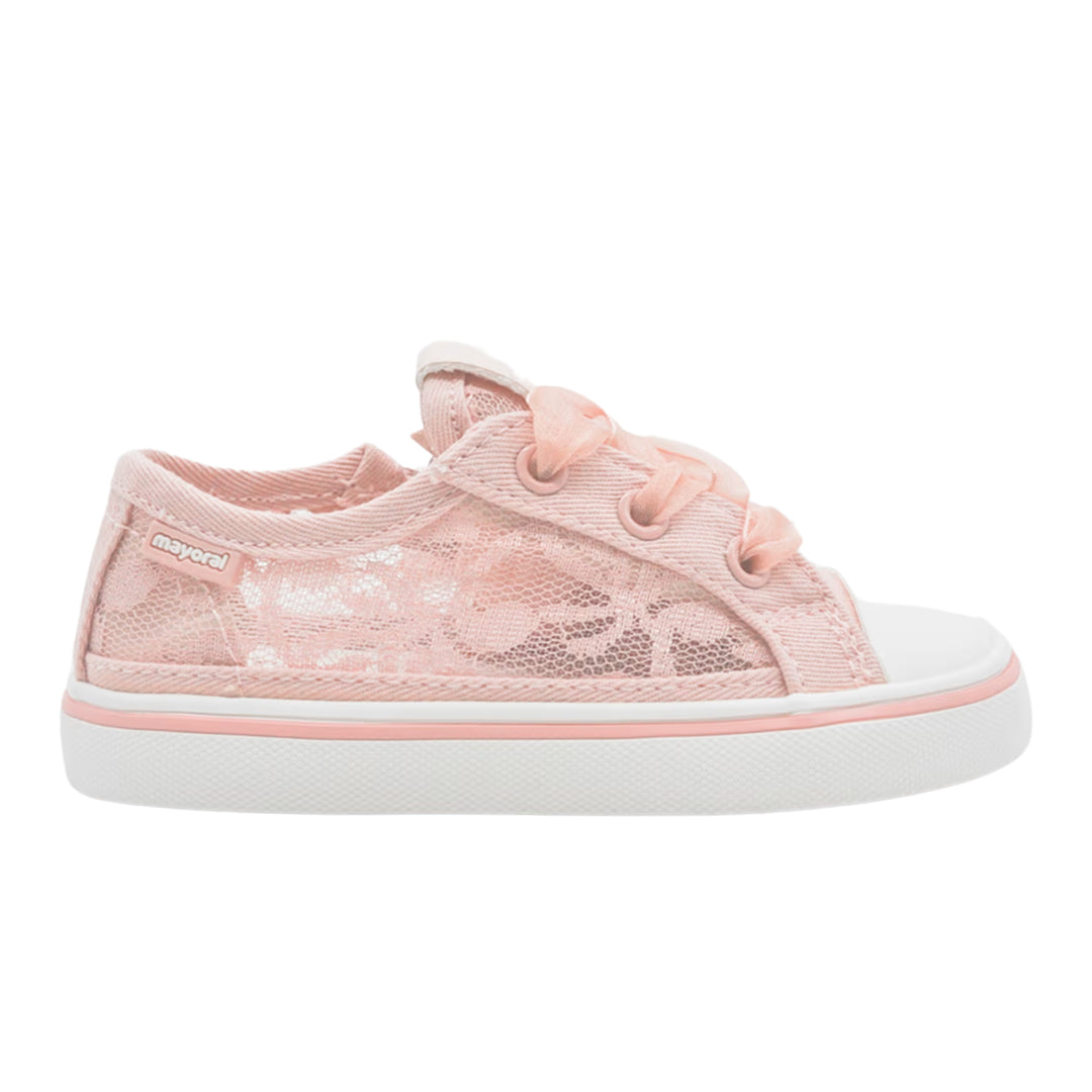 Mayoral Baby Girls Peach Lace Sneakers