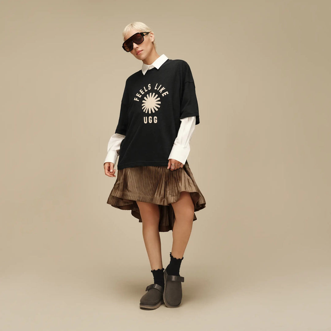 UGG Karsyn Lettuce Edge Quarter II Black Socks