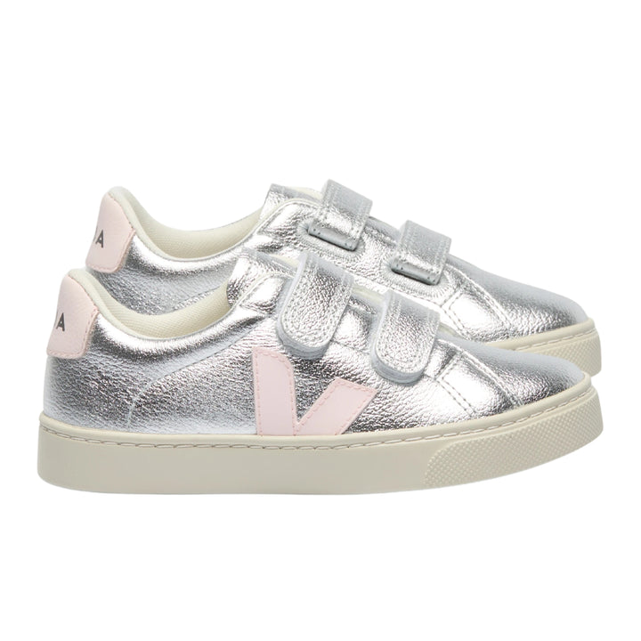 Veja Baby Girls Esplar Leather Silver Lassi Sneakers