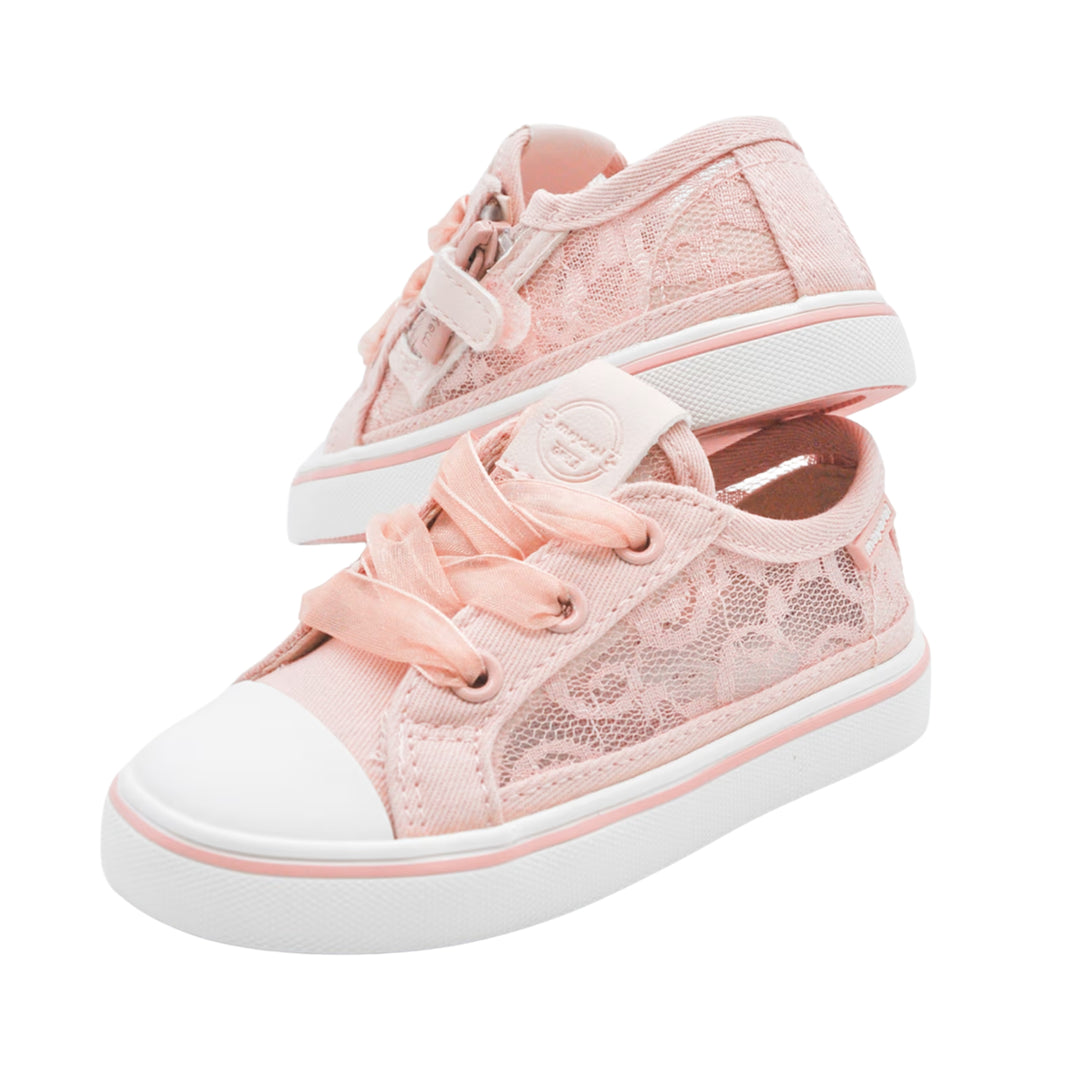 Mayoral Baby Girls Peach Lace Sneakers