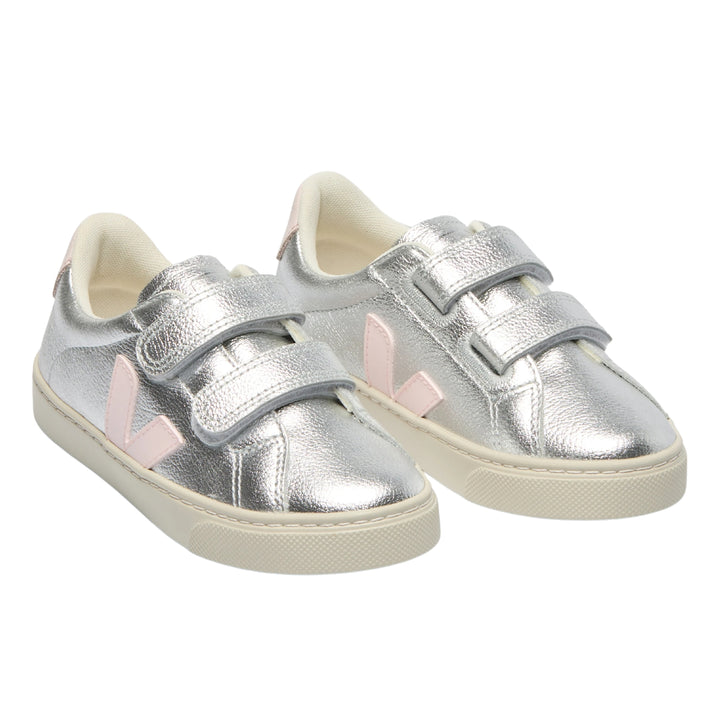 Veja Baby Girls Esplar Leather Silver Lassi Sneakers