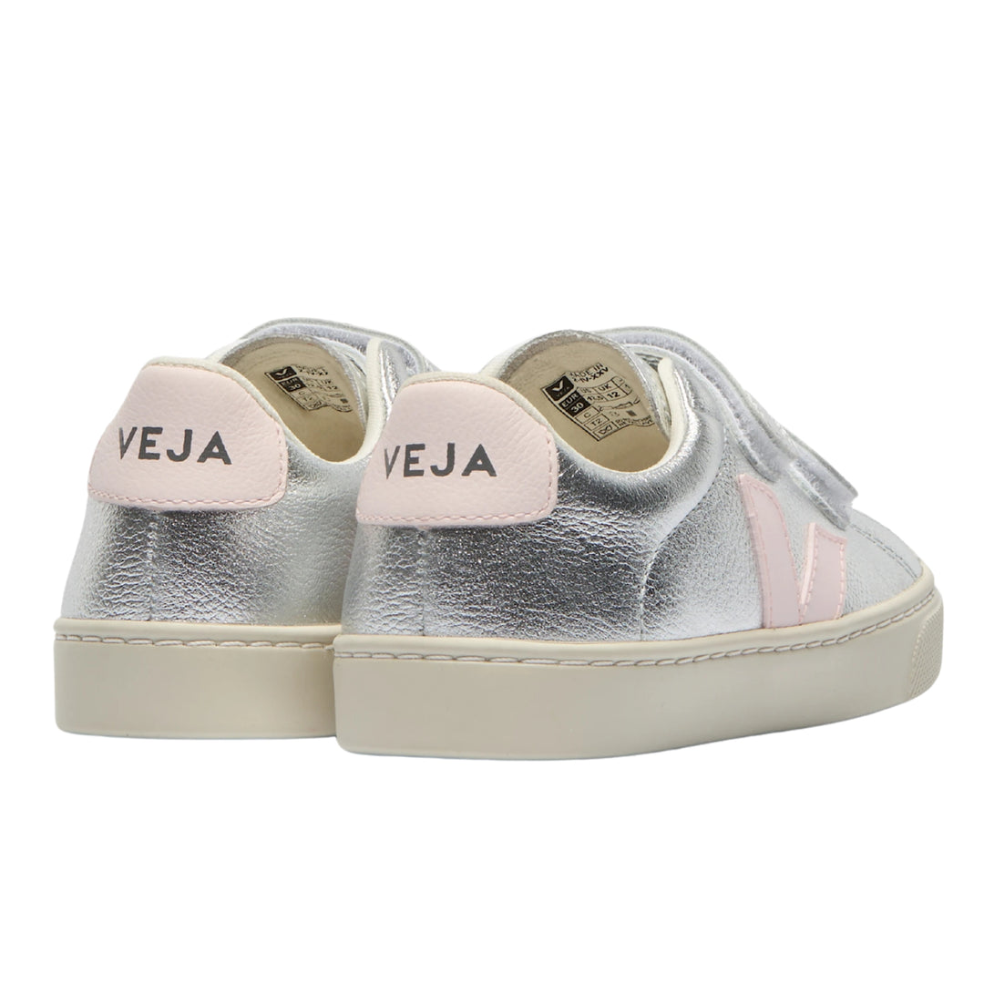 Veja Baby Girls Esplar Leather Silver Lassi Sneakers