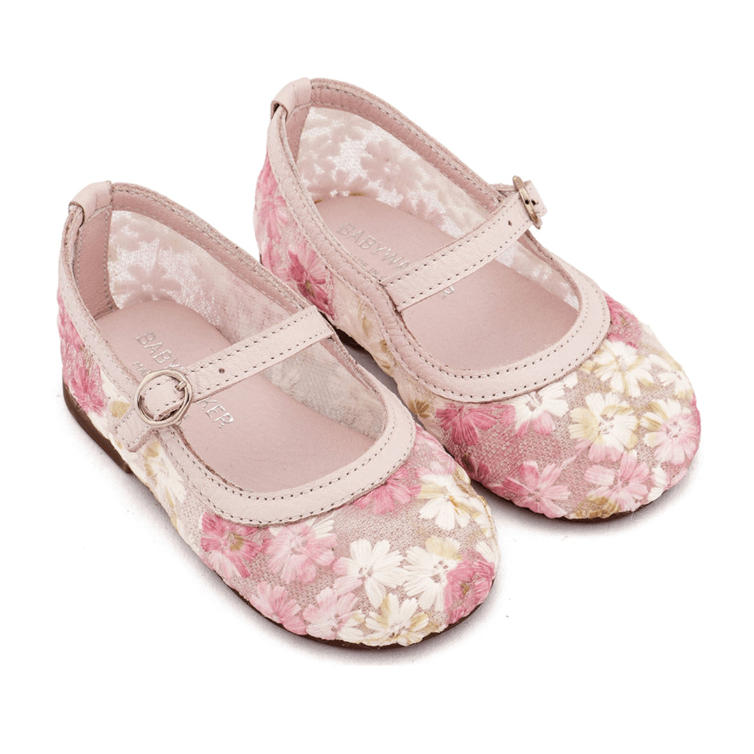 Baby Walker Baby Girls Floral Embroidered Shoes