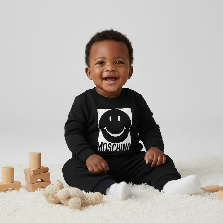 Moschino Baby Boys Smile Black Ensemble