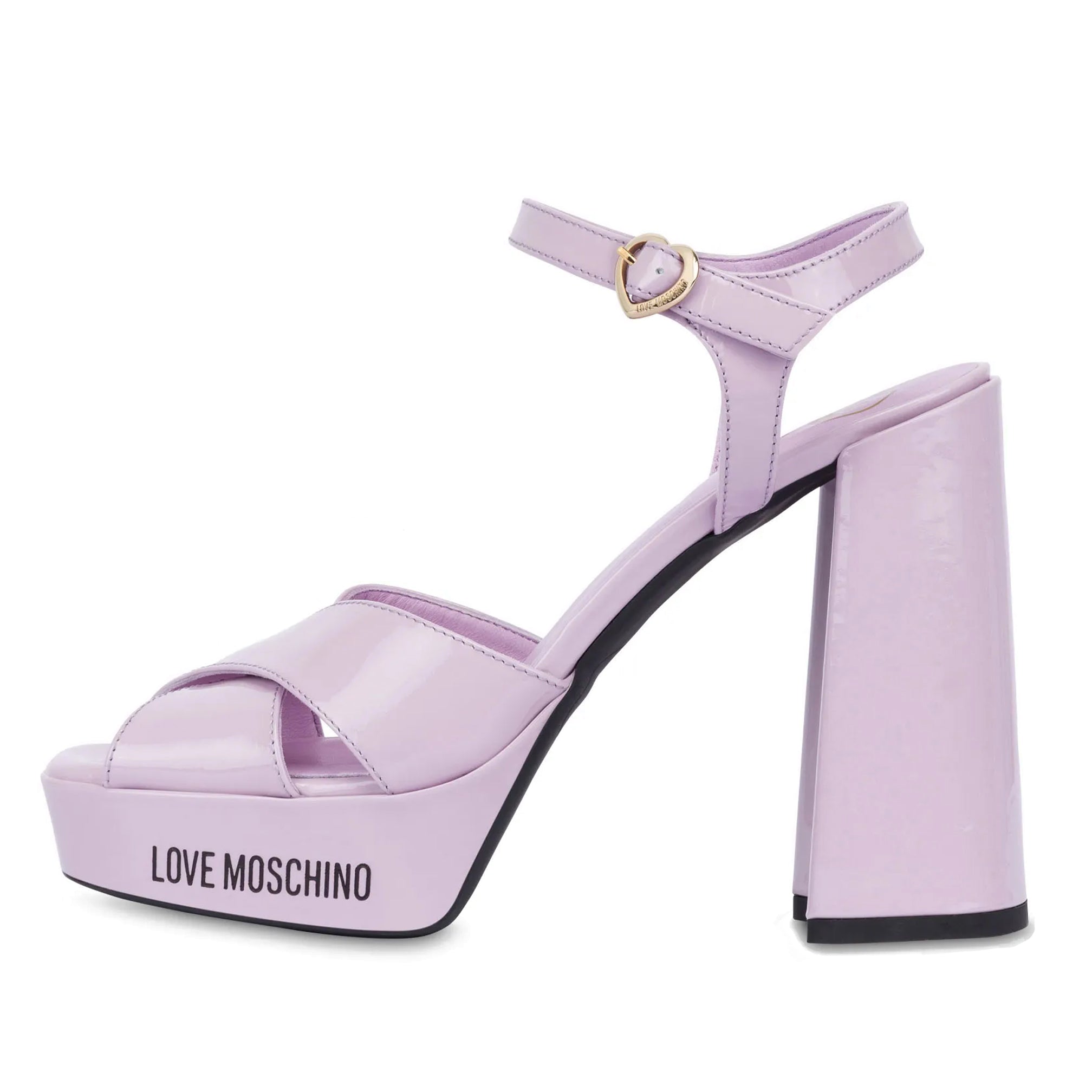 Love Moschino Womens Patent Lilac Heel