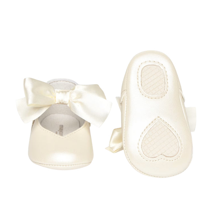 Mayoral Baby Girls Bow Natural Mary Janes