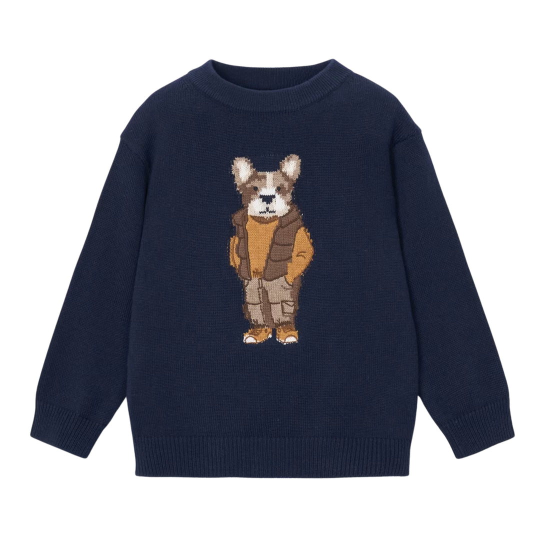 Mayoral Intarsia Navy Sweater