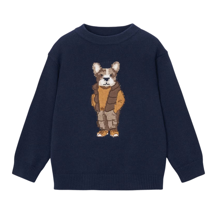 Mayoral Intarsia Navy Sweater