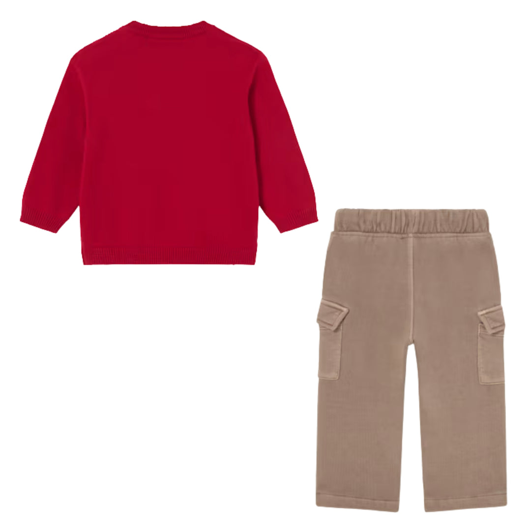 Mayoral Baby Boys Preppy Puppy Red Ensemble
