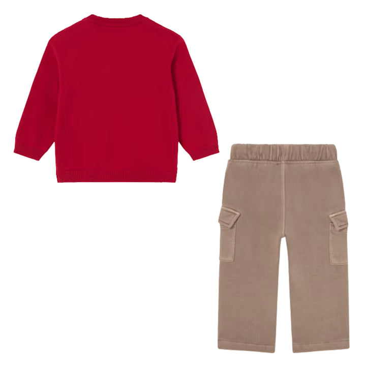 Mayoral Baby Boys Preppy Puppy Red Ensemble