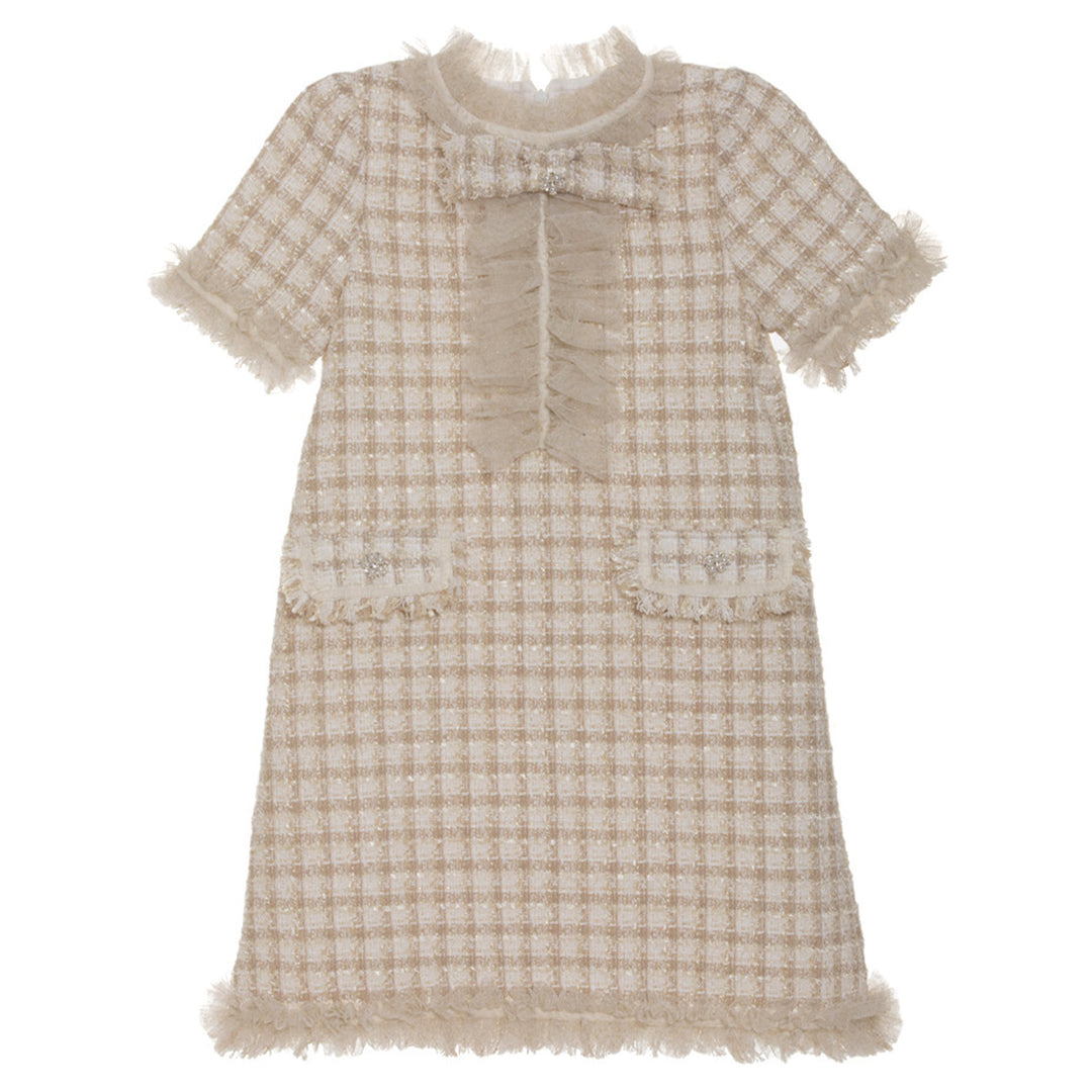 Patachou Gold Tweed Dress