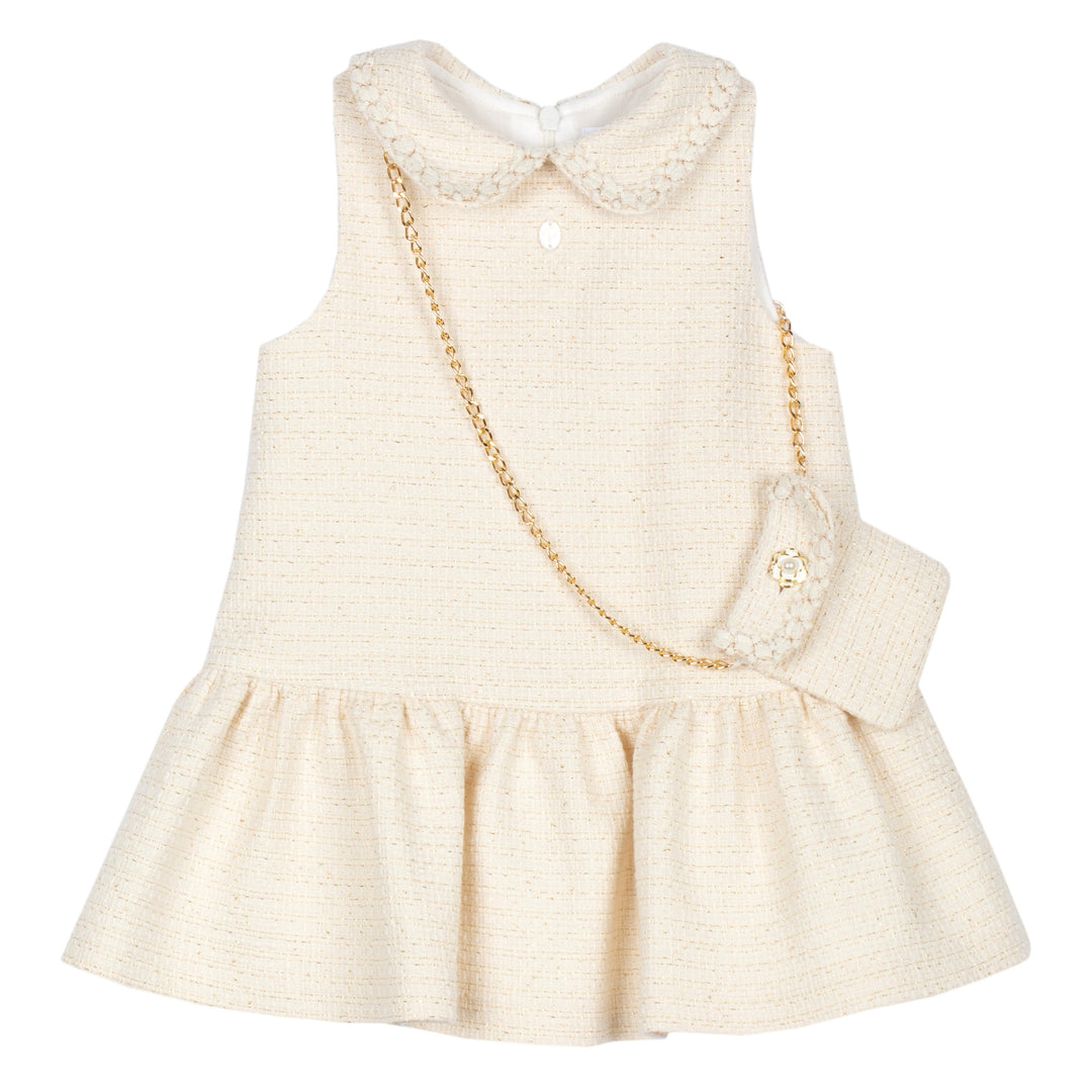 Patachou Baby Girls Gold Tweed Dress