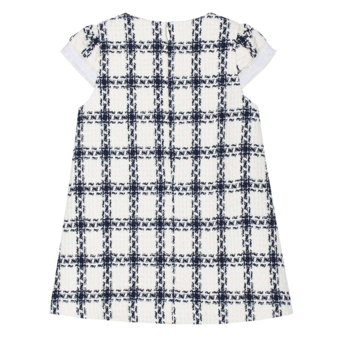 Patachou Baby Girls Navy Check Tweed Dress