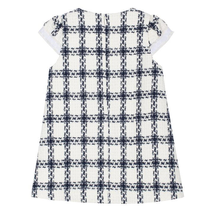 Patachou Baby Girls Navy Check Tweed Dress
