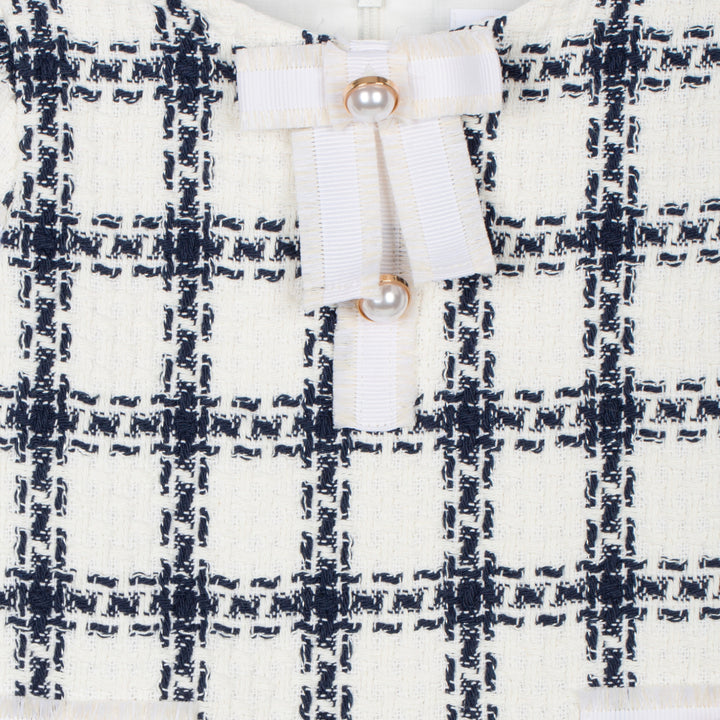 Patachou Baby Girls Navy Check Tweed Dress